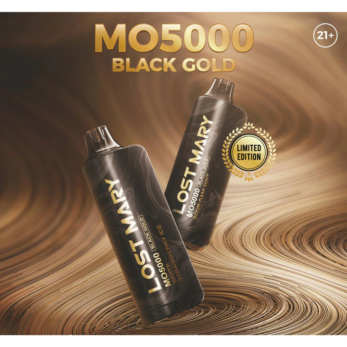 Lost Mary MO5000 Black Gold Limited Edition  – 5000 Puffs Disposable - (5PK) -  MN TAX PAID
