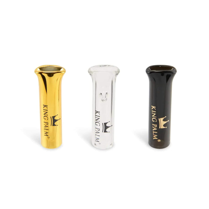 King Palm Glass Filter Tip 48ct Dispensing POP Display – Gold, Black, & Clear