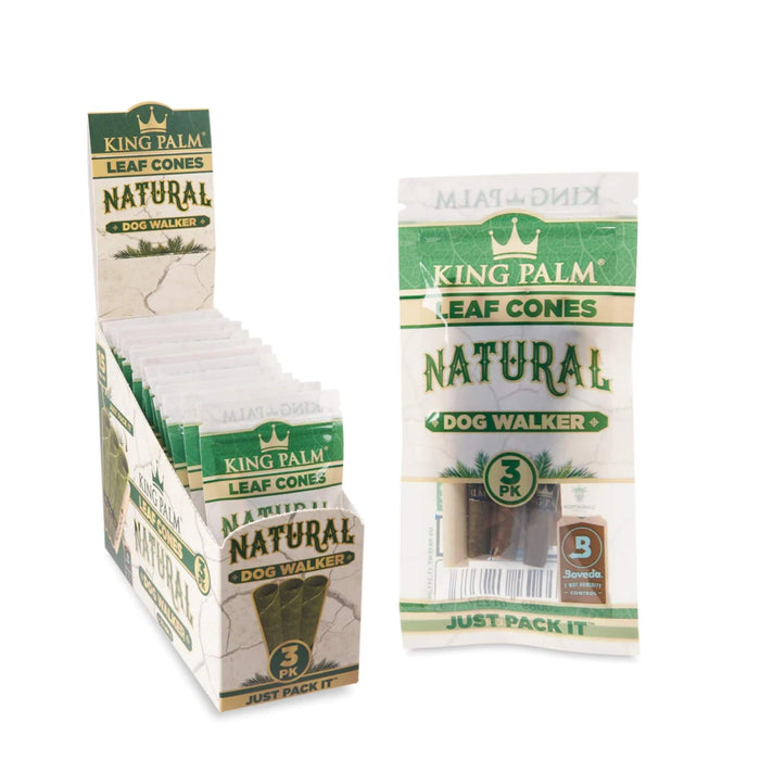 King Palm Natural - 3pk - Pre-Rolled Palm Cones - 15ct Display