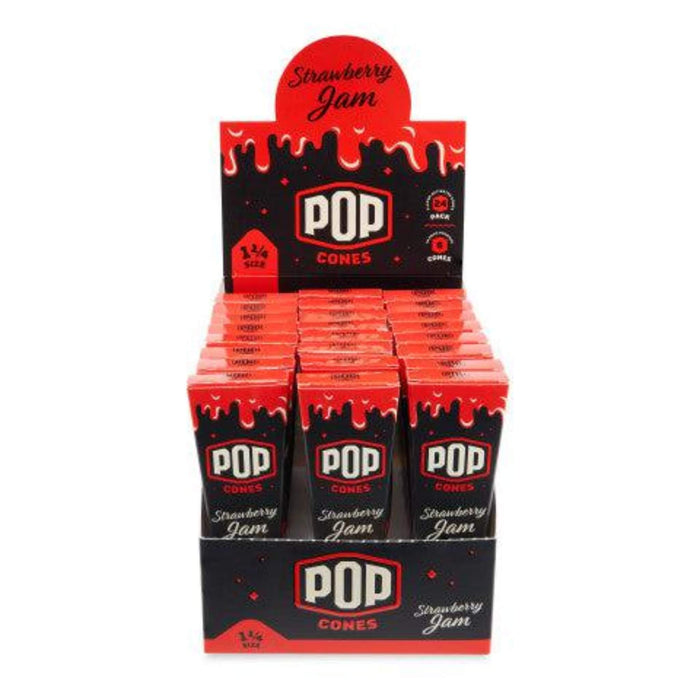 Pop Cones -  1 ¼ Size - 6pk - Pre-Rolled Cones with Flavor Tip 24ct Display