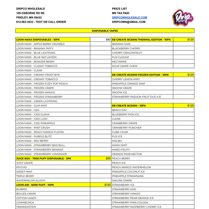 Order Sheets - Download/Print