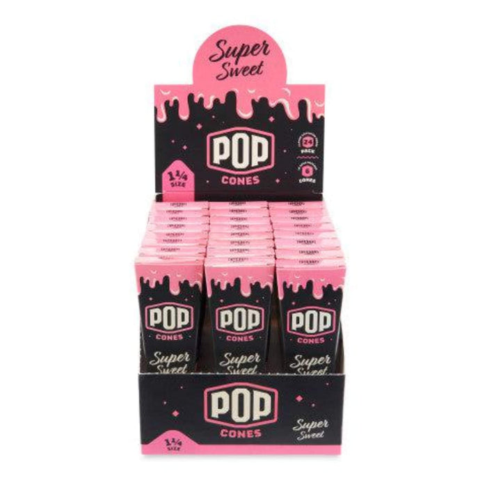 Pop Cones -  1 ¼ Size - 6pk - Pre-Rolled Cones with Flavor Tip 24ct Display